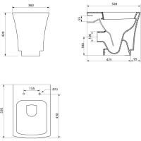 Приставной безободковый унитаз BelBagno Regina BB104CB