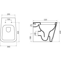 Приставной унитаз BelBagno Romina BB121CB