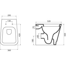 Приставной унитаз BelBagno Romina BB121CB