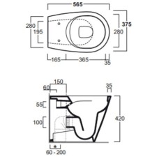 Приставной безободковый унитаз Simas Gambassi GA01bi