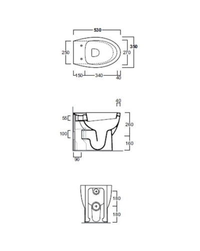 Приставной унитаз Simas Lft Spazio LFT22 bi