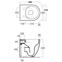 Унитаз приставной Simas Vignoni VI26bi