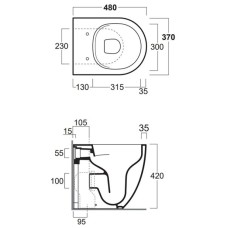 Унитаз приставной Simas Vignoni VI26bi