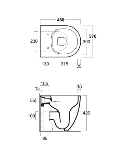 Унитаз приставной Simas Vignoni VI26bi