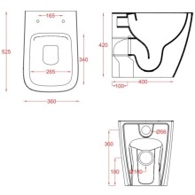 Приставной безободковый унитаз Artceram A16 ASV004 03 00