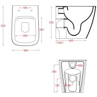 Приставной безободковый унитаз Artceram A16 ASV004 17 00