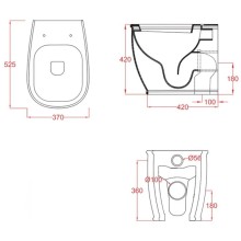 Приставной безободковый унитаз Artceram Atelier ATV002 01 00