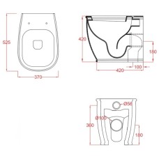 Приставной безободковый унитаз Artceram Atelier ATV002 01 00
