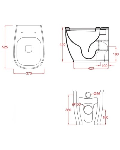 Приставной безободковый унитаз Artceram Atelier ATV002 01 00