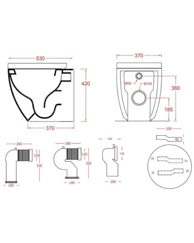 Приставной безободковый унитаз Artceram File 2.0 FLV005 43 00