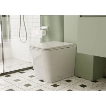 Приставной безободковый унитаз с сиденьем микролифт Abber Rechteck AC1211