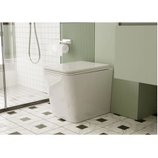 Приставной безободковый унитаз с сиденьем микролифт Abber Rechteck AC1211