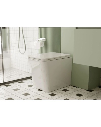 Приставной безободковый унитаз с сиденьем микролифт Abber Rechteck AC1211