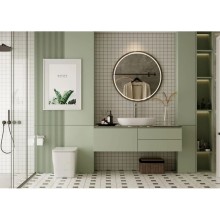 Приставной безободковый унитаз с сиденьем микролифт Abber Rechteck AC1211