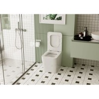 Приставной безободковый унитаз с сиденьем микролифт Abber Rechteck AC1211