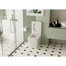 Приставной безободковый унитаз с сиденьем микролифт Abber Rechteck AC1211