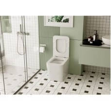 Приставной безободковый унитаз с сиденьем микролифт Abber Rechteck AC1211