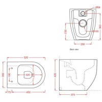 Приставной безободковый унитаз Artceram Monet MNV002 01 00