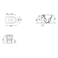 Приставной безободковый унитаз GSI Kube X 941009