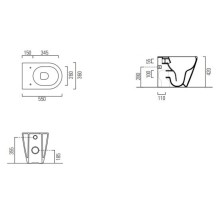 Приставной безободковый унитаз GSI Kube X 941026
