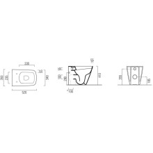 Приставной безободковый унитаз GSI Nubes 961009