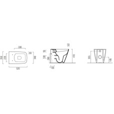 Приставной безободковый унитаз GSI Nubes 961009