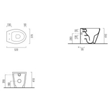 Приставной безободковый унитаз GSI Modo 981011