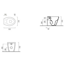 Приставной безободковый унитаз GSI Modo 981011