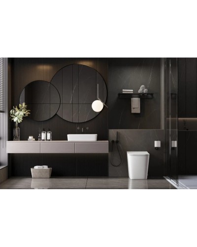 Напольный унитаз с сиденьем микролифт с импульсным смывом Abber Rechteck AC1213P