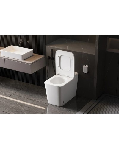 Напольный унитаз с сиденьем микролифт с импульсным смывом Abber Rechteck AC1213P