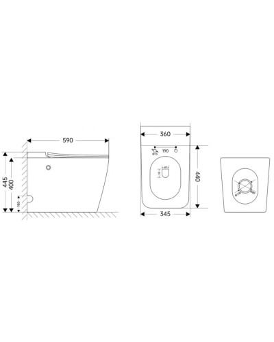 Напольный унитаз с сиденьем микролифт с импульсным смывом Abber Rechteck AC1213P