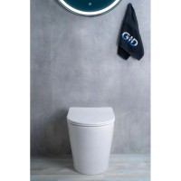 Приставной безободковый унитаз с сиденьем микролифт GID TRS-263