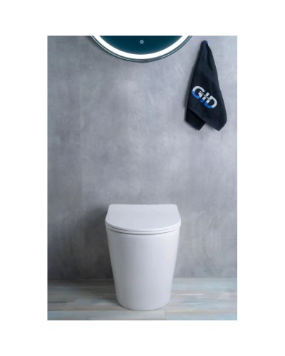 Приставной безободковый унитаз с сиденьем микролифт GID TRS-263