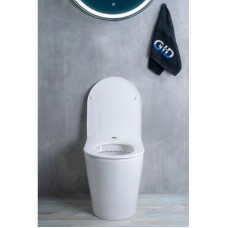 Приставной безободковый унитаз с сиденьем микролифт GID TRS-263