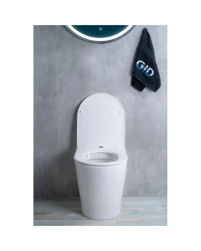 Приставной безободковый унитаз с сиденьем микролифт GID TRS-263