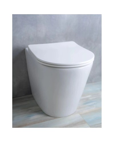 Приставной безободковый унитаз с сиденьем микролифт GID TRS-263