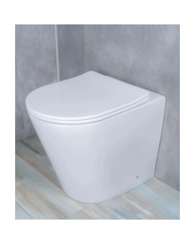 Приставной безободковый унитаз с сиденьем микролифт GID TRS-263