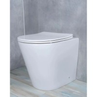 Приставной безободковый унитаз с сиденьем микролифт GID TRS-263