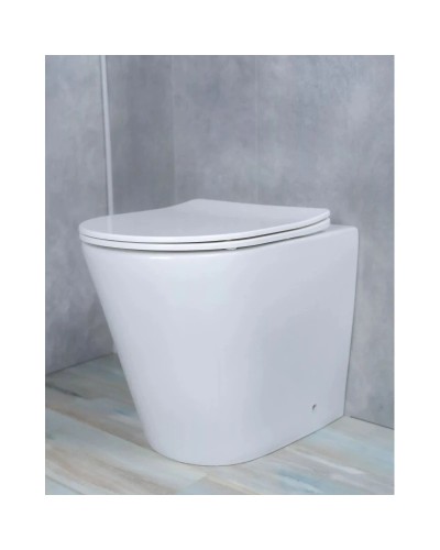 Приставной безободковый унитаз с сиденьем микролифт GID TRS-263