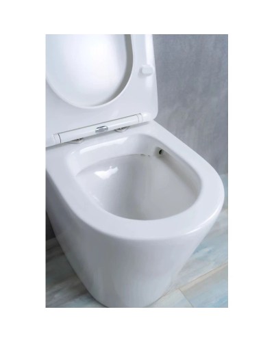 Приставной безободковый унитаз с сиденьем микролифт GID TRS-263