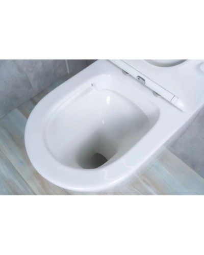 Приставной безободковый унитаз с сиденьем микролифт GID TRS-263