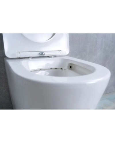 Приставной безободковый унитаз с сиденьем микролифт GID TRS-263