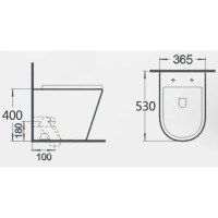 Приставной безободковый унитаз с сиденьем микролифт GID TRS-263BM