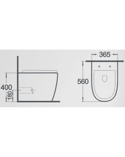 Приставной безободковый унитаз с сиденьем микролифт GID TRS-269