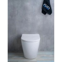 Приставной безободковый унитаз с сиденьем микролифт GID TRS-269