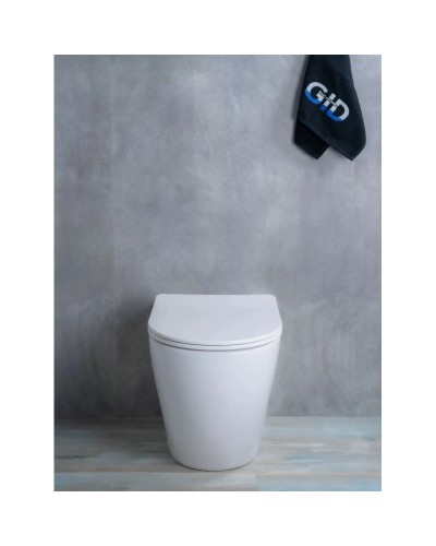 Приставной безободковый унитаз с сиденьем микролифт GID TRS-269
