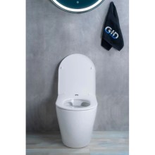 Приставной безободковый унитаз с сиденьем микролифт GID TRS-269