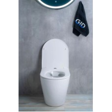 Приставной безободковый унитаз с сиденьем микролифт GID TRS-269