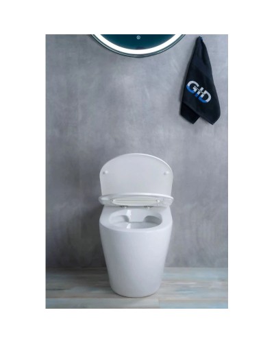 Приставной безободковый унитаз с сиденьем микролифт GID TRS-269