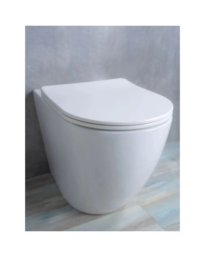 Приставной безободковый унитаз с сиденьем микролифт GID TRS-269